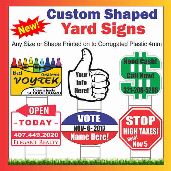 Custom Shaped Yard Signs