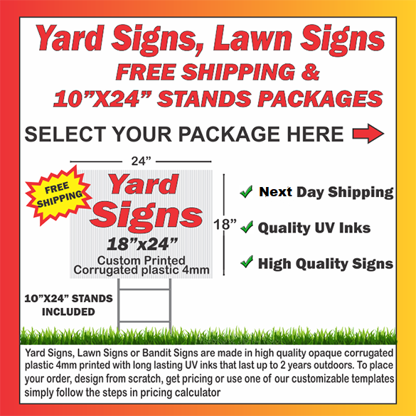 YARD SIGNS FREE SHIPPING