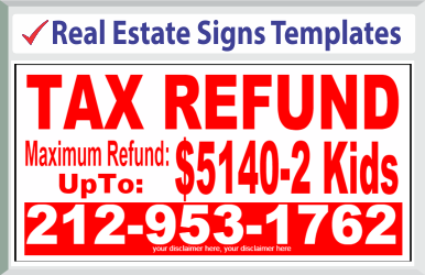 Browse Tax Refund Signs Templates 24" x 24"